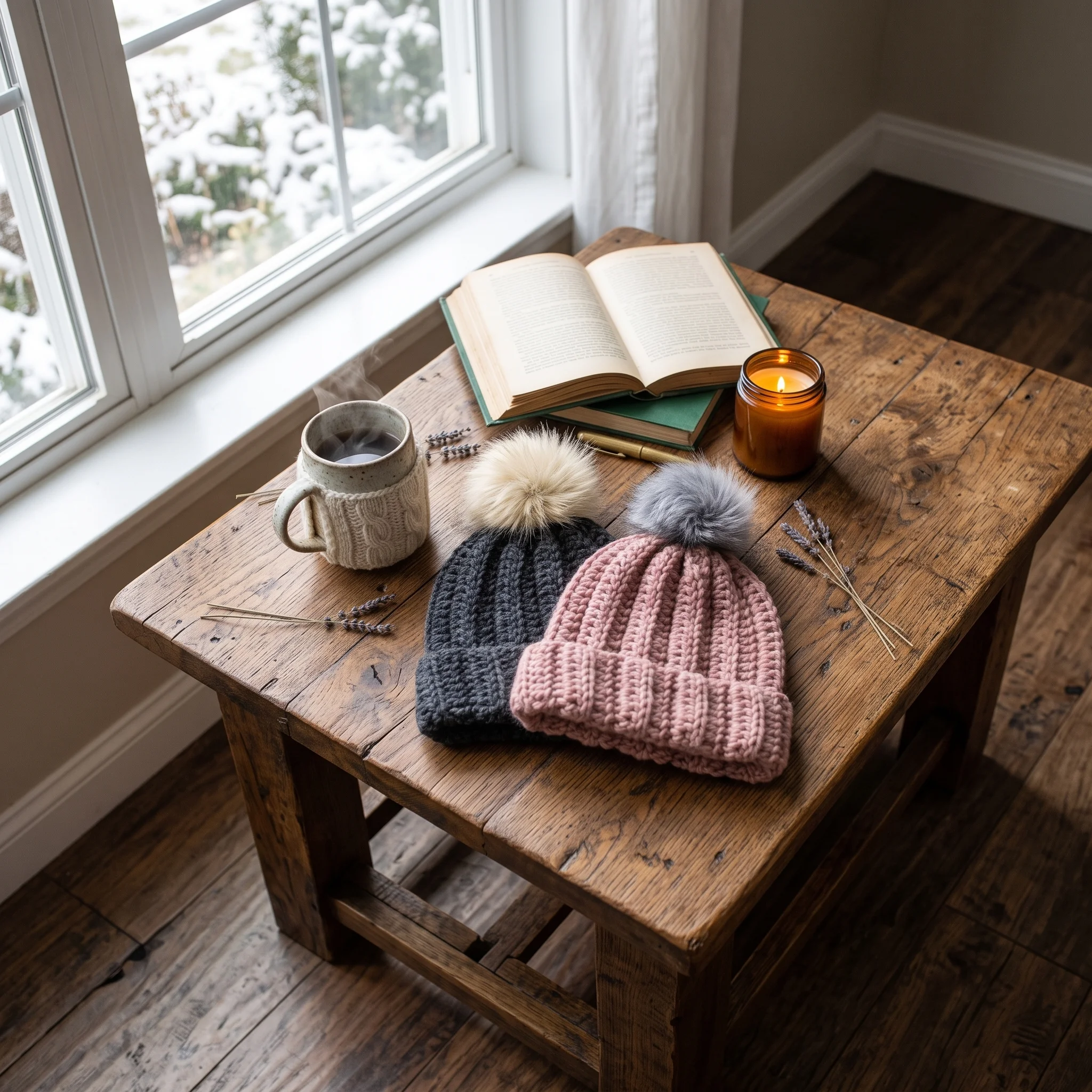 Beginner crochet beanie with vertical ribs