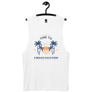 aussie style beach vacation men’s drop arm tank top
