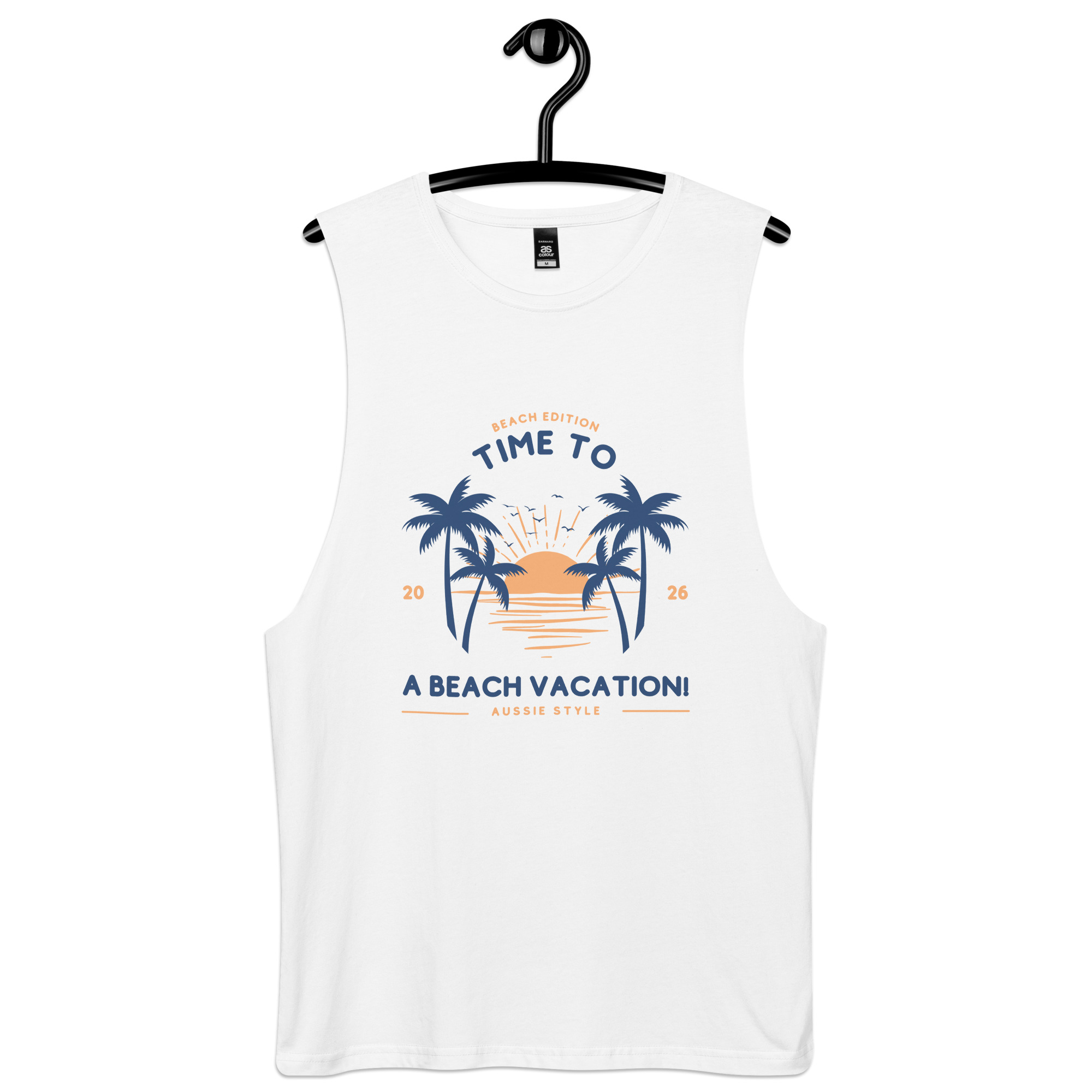aussie style beach vacation men’s drop arm tank top aussie style beach vacation men’s drop arm tank top