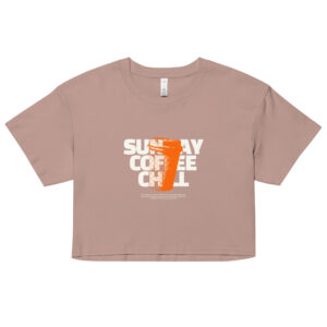 sunday coffee chill haze pink women’s crop top