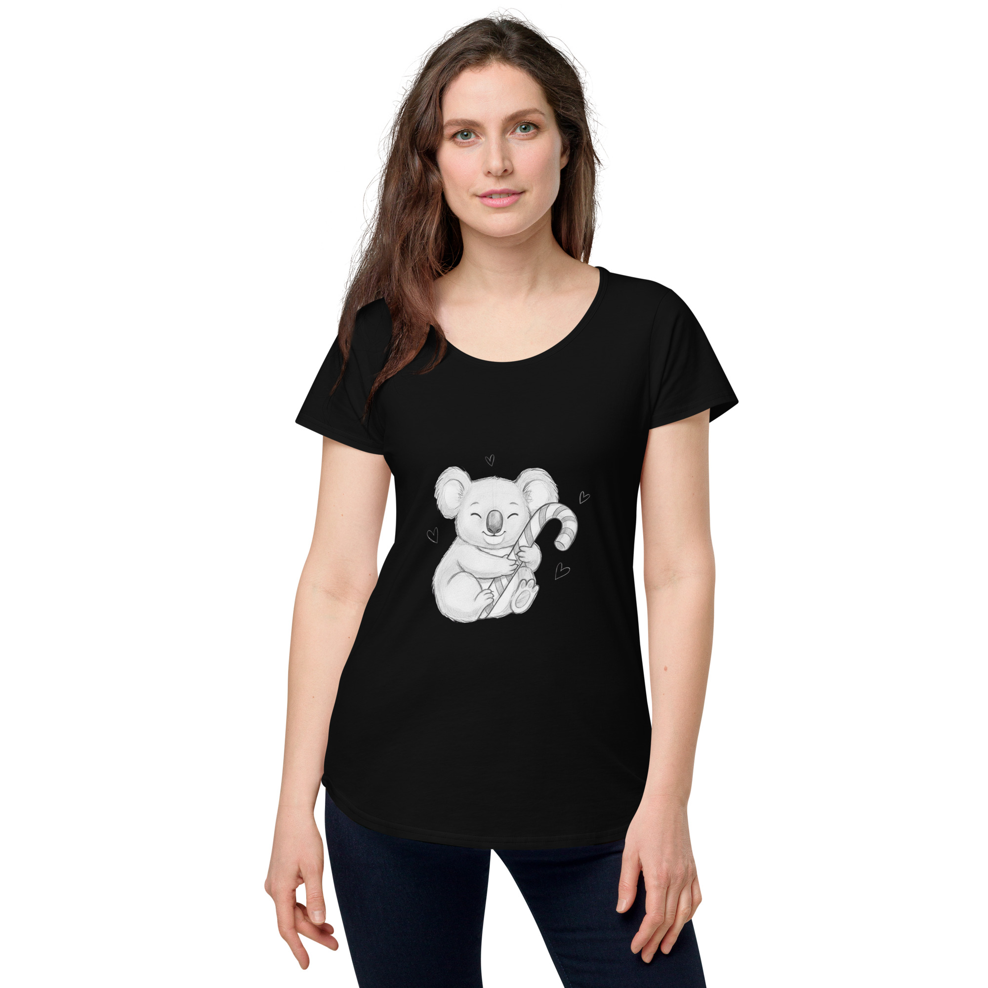 koala sketch women’s round neck premium tee koala sketch women’s round neck premium tee