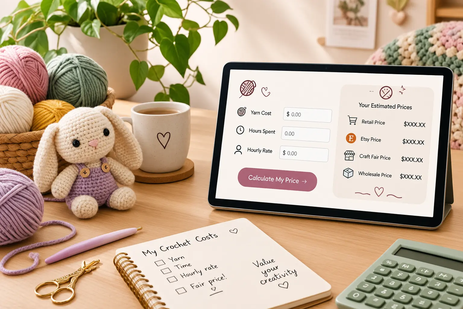 crochet pricing calculator variatee web tool