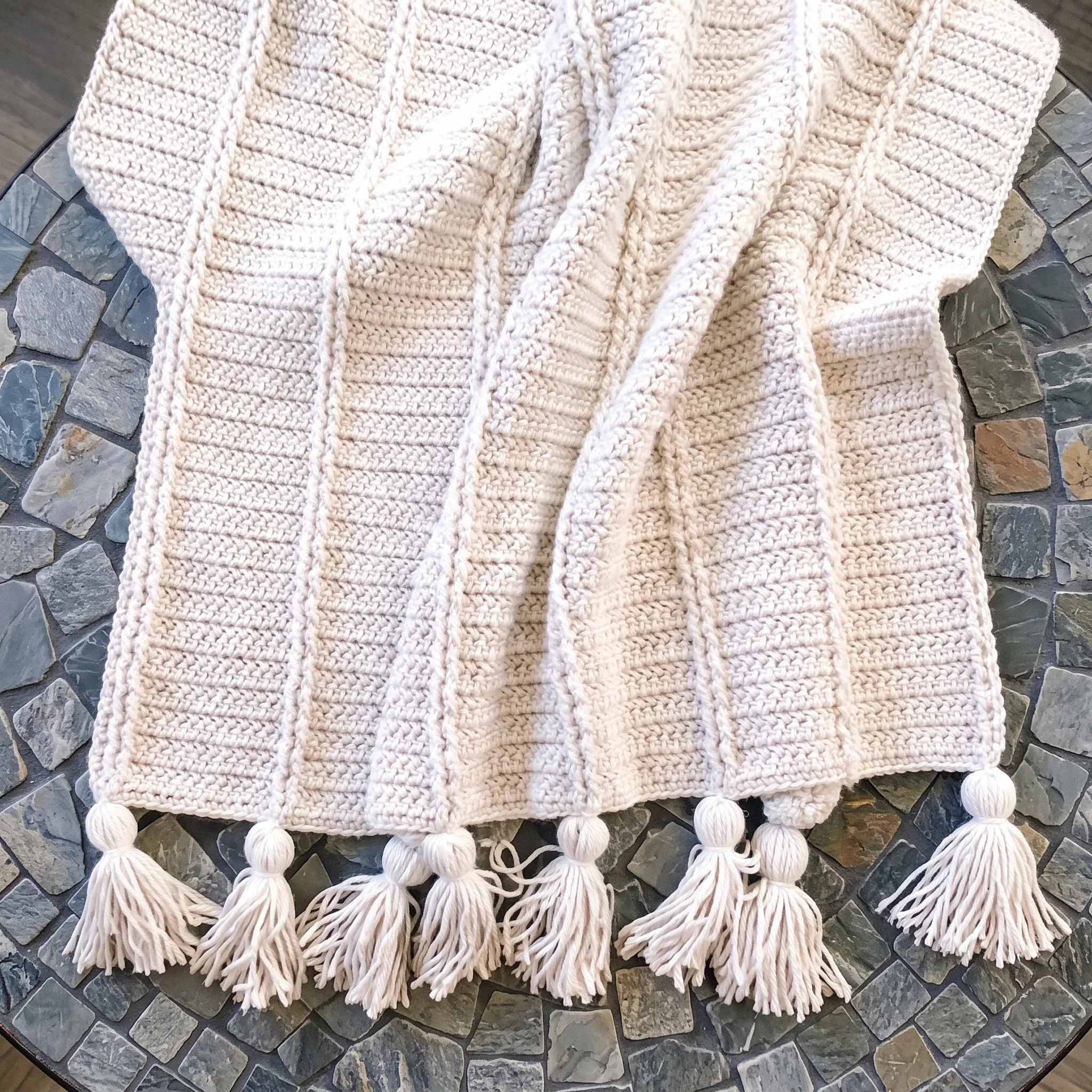 textured crochet blanket