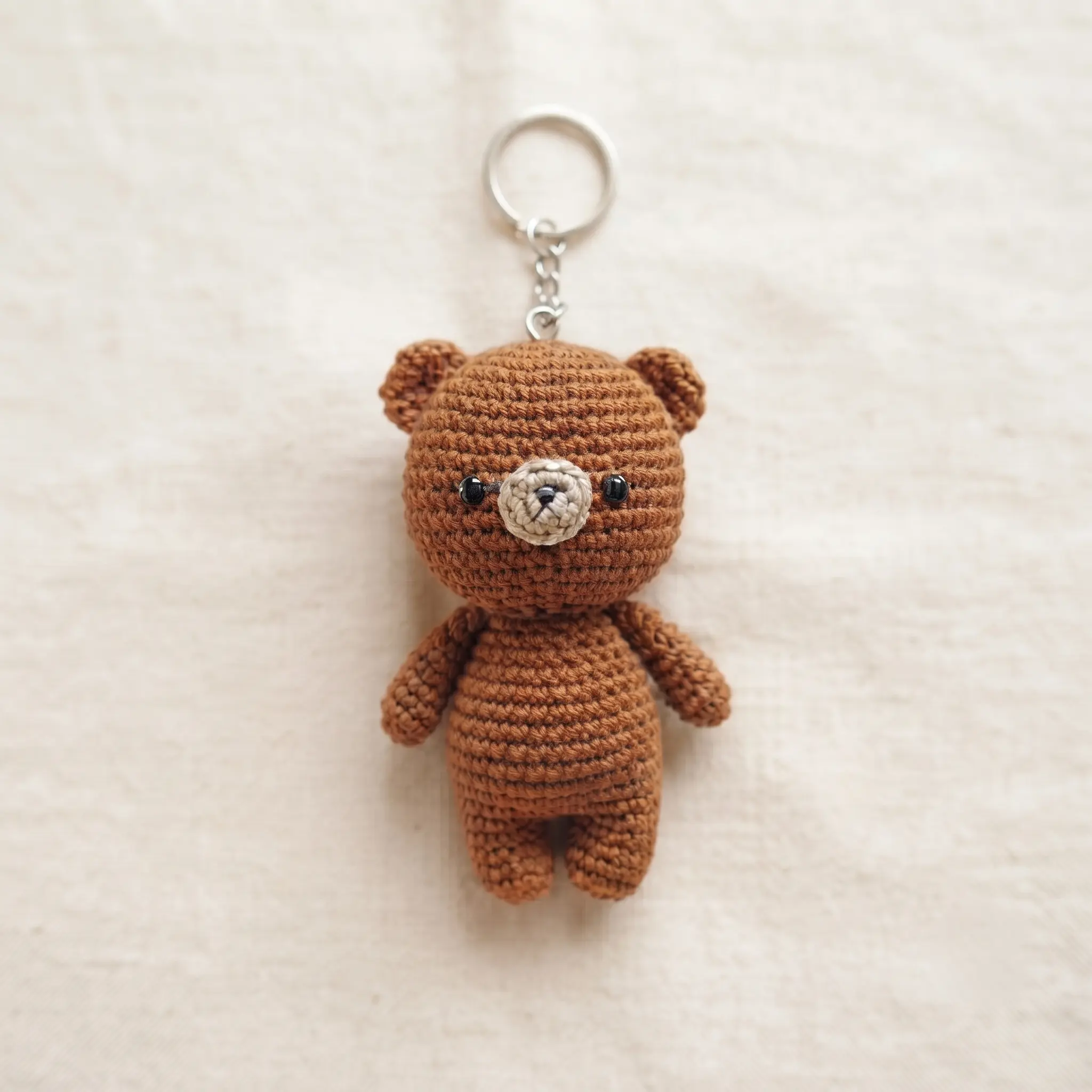 Crochet bear keychain