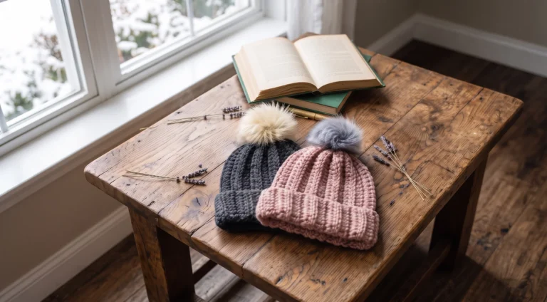 Ribbed crochet beanie in bulky yarn