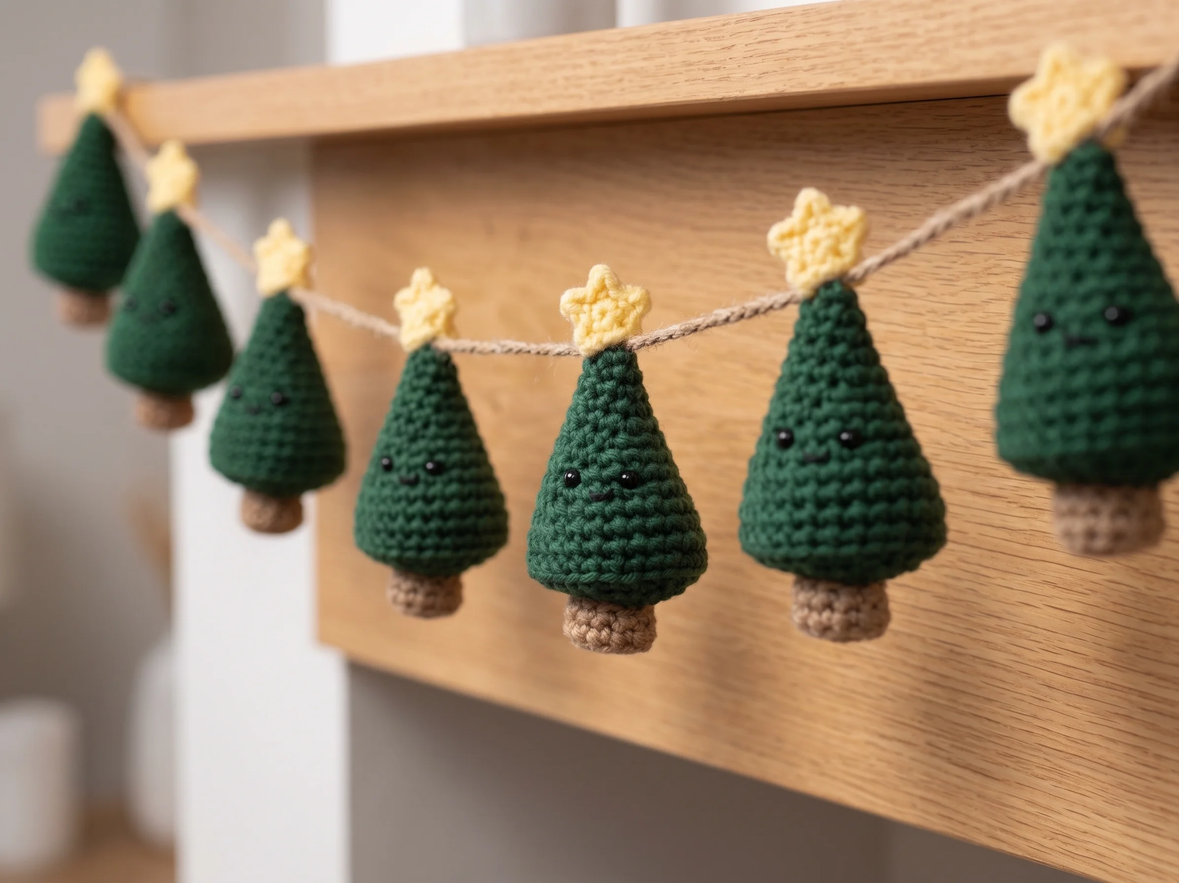 Amigurumi Christmas tree garland home decoration
