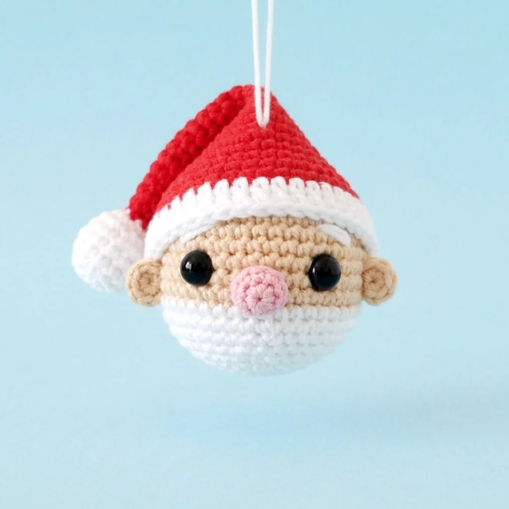 crochet santa ornament